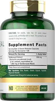 Carlyle Goldenseal Root Capsules | 200 Count | Traditional Herb Supplement | Non-GMO, Gluten Free