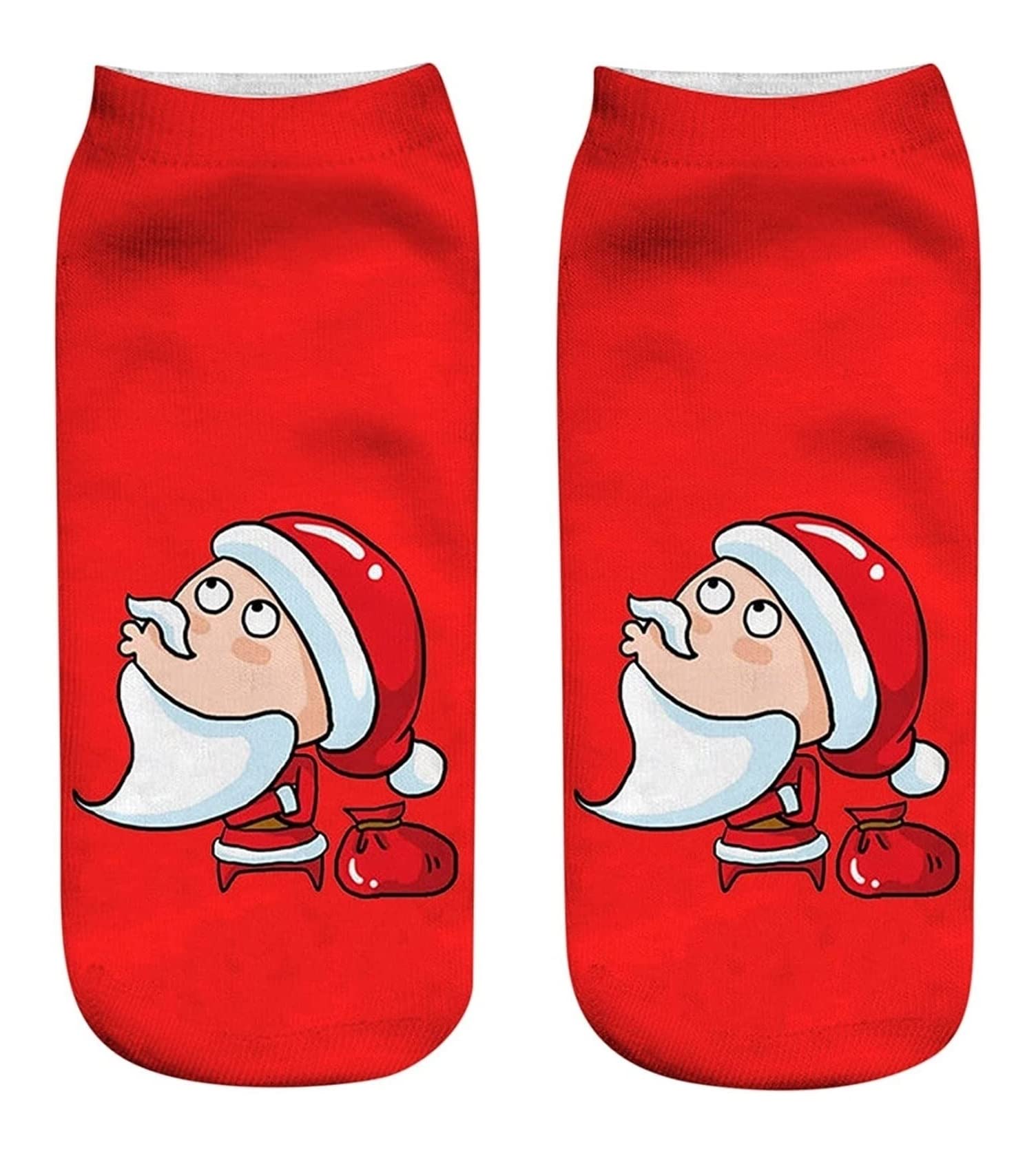Wintersocken Bettsocken 4 Paar Lustige Söckchen Weihnachten Kurze Socken Low Cut Socken Bequeme Lässige Unisex Warme Flauschige Socken