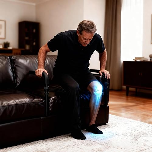 Miniatura 7 de Mango de asistencia de pie para ancianos y personas mayores, riel de ayuda de pie ajustable en altura con agarre antideslizante, barra de seguridad