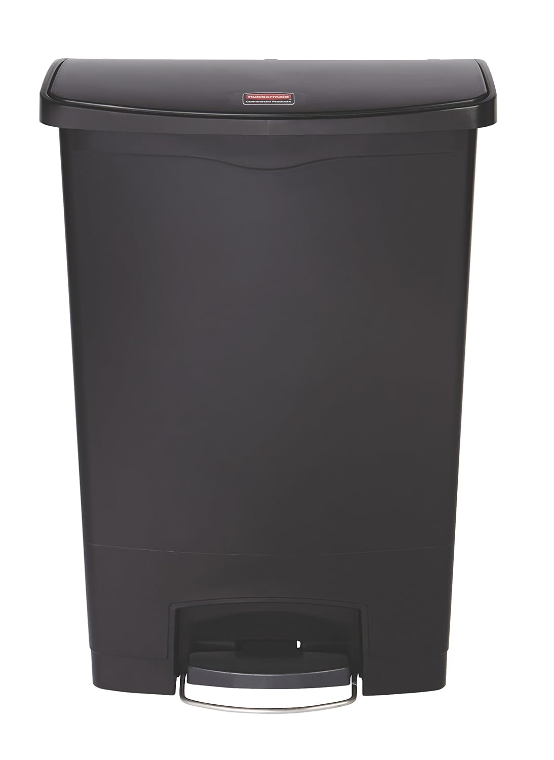 Rubbermaid Commercial Products Streamline Slim Step-On Plastic Trash Garbage Can 24 Gallon Black Hands-Free Garbage Can for Medical Waste in Hospitals/Lab/Emergency/Patient Rooms