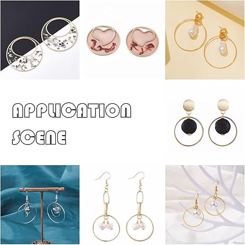 Miniatura 5 de FASHEWELRY 100 dijes redondos de latón con bisel abierto de 1.181 in, anillos de unión circulares plateados, dijes para colgar abalorios y hacer