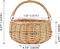 Vista 2 de Pequeña Cesta de Picnic de Mimbre con Asa, Cesta de Niña de las Flores de Sauce para Bodas, Jardín y Decoración del Hogar - Cesta de Almacenamiento