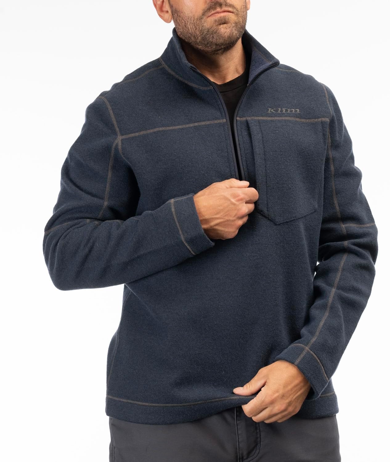 KLIM Men's Bighorn Canyon Wool Fleece 1/4 Zip Jacket