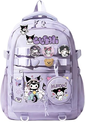 Mochila Kawaii con 21 piezas de accesorios de dibujos animados de anime, antirrobo de viaje, estética, bolsa de regalos para el nuevo semestre con