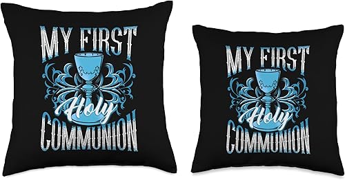 Miniatura 3 de Comunion Tees NYC My First Holy Comunion Gift Kids Cáliz Girls Blue Boys Throw Pillow, 15.7 x 15.7 in, multicolor