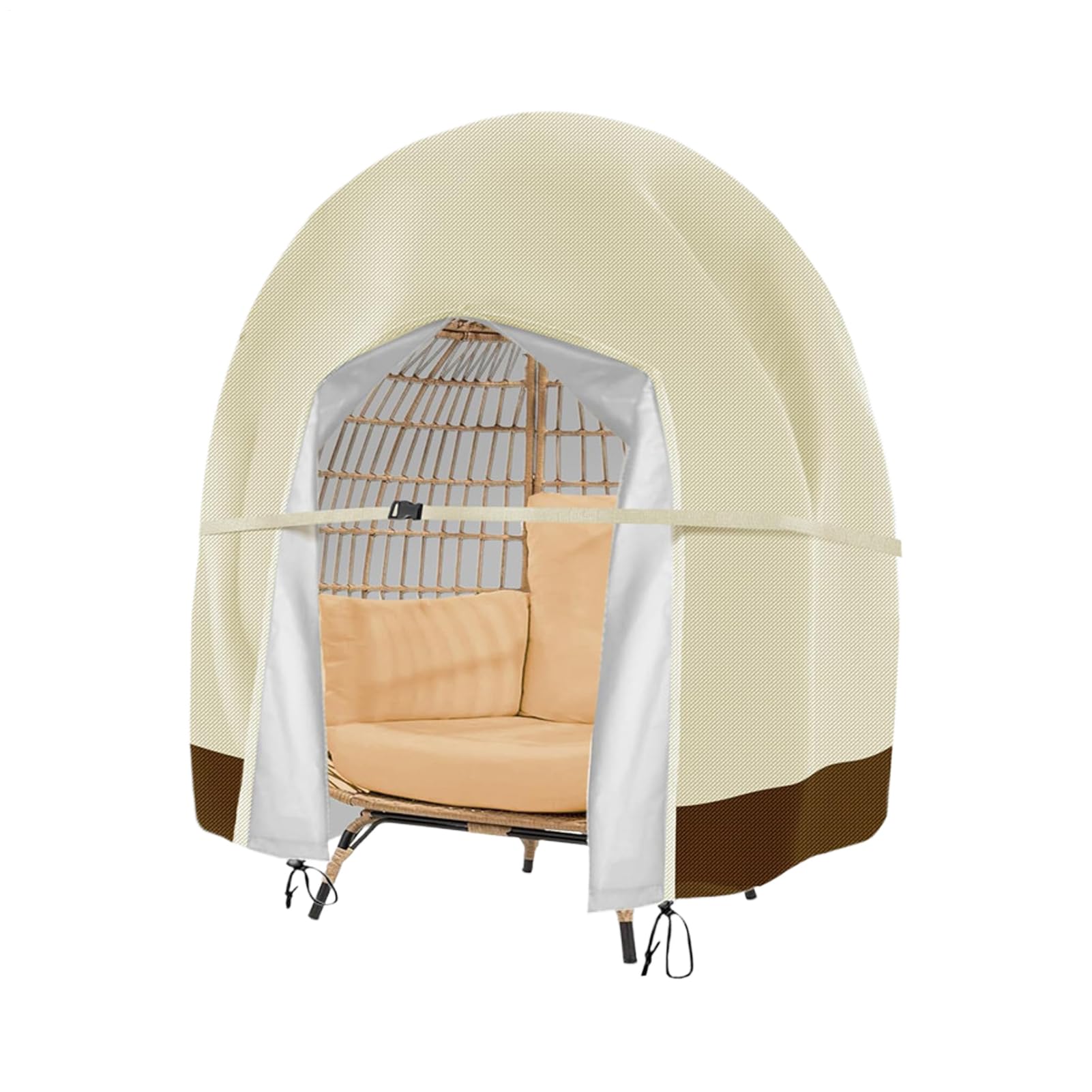 Funda para silla de huevo impermeable con cremallera y cordón ajustable para jardín