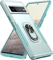 Vista 13 de Funda para Google Pixel 6 Pro con armadura atril anillo magnético resistente de grado militar a prueba de golpes para Pixel 6 Pro Phone Case (negro)