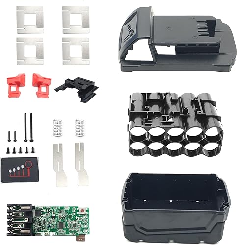 Compatible con Milwaukee M18 6.0 - Carcasa de repuesto para batería 10C 18650, carcasa de plástico de repuesto para batería Milwaukee 48-11-1850