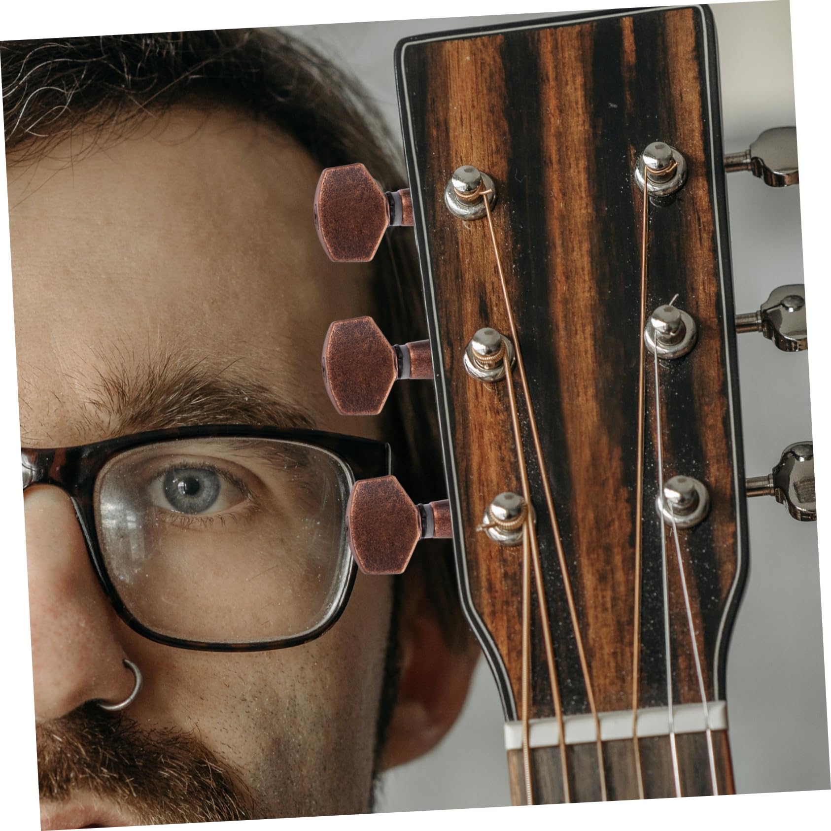 Toyvian Small Square Head Tuning Pegs Set for Acoustic Electric Guitar Includes Ferrules Bushings and Screws Replacement for Guitar Machine Heads and Tuning Adjustments