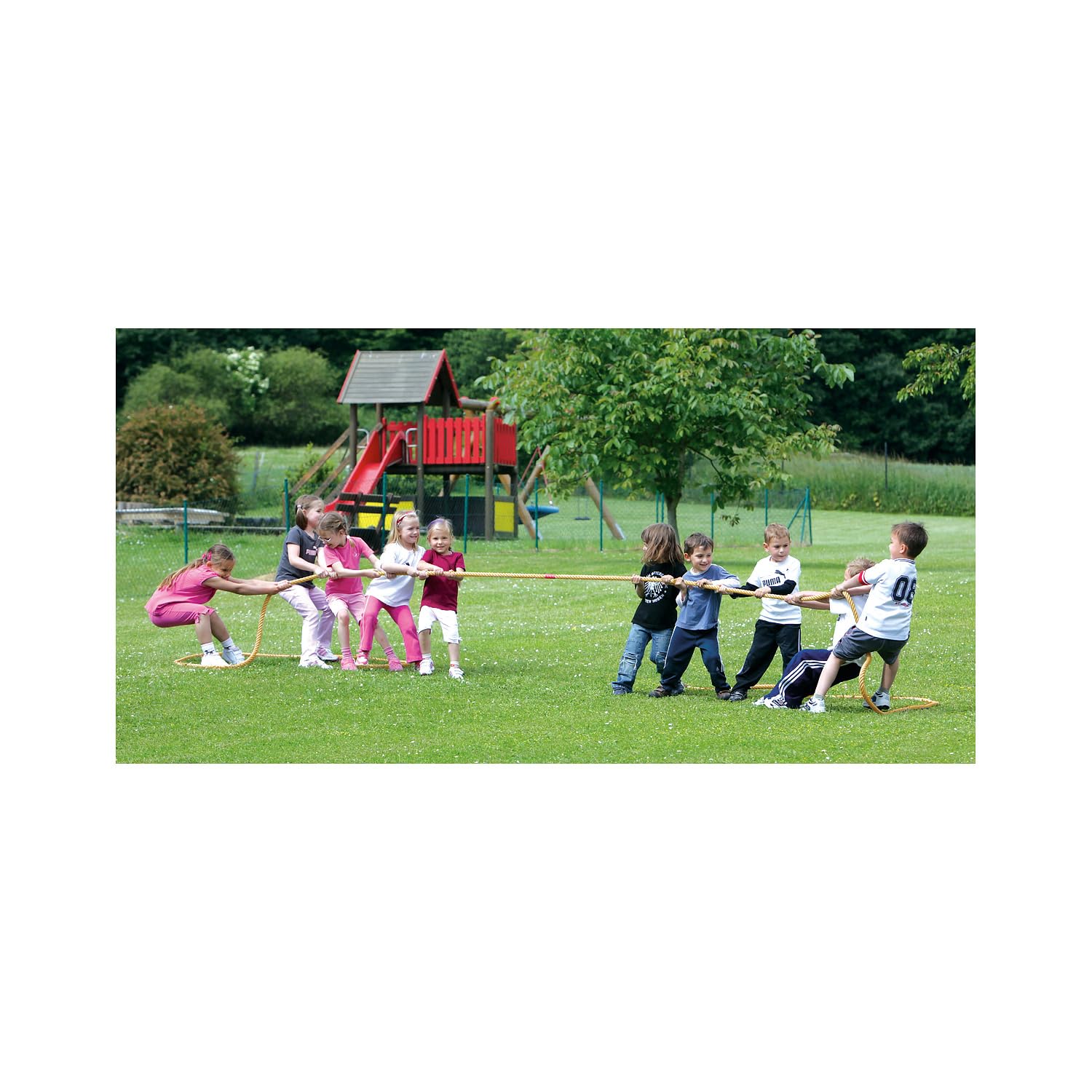 Sport-Thieme Ziehtau Outdoor | Hochwertiges Seil zum Tauziehen für draußen, Kita, Schule | Aus wetterfestes, Robustes Polypropylen | In 5 Längen: 8, 10, 12, 14 o. 23 m | Markenqualität