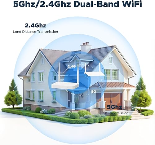 Miniatura 8 de Sistema de cámara de seguridad para el hogar, 4 cámaras inalámbricas PTZ con detección automática de humanos y mascotasvehículos, NVR 4K de 10