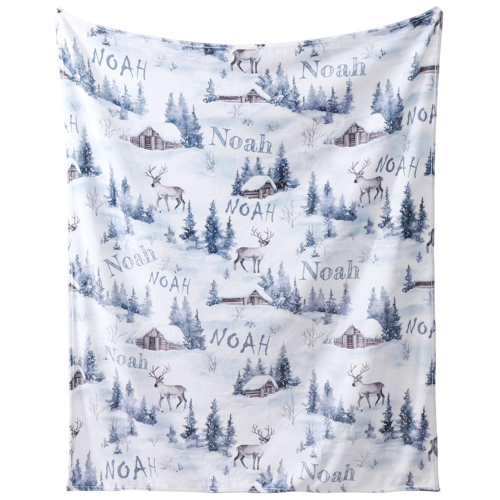 Urijk Personalised Baby Blankets with Name Christams Blankets Throws Blanket Personalised Baby Blanket for Baby Girls Boys Kids Adults Soft Flannel Custom Blanket for Baby Shower Birthday (A)