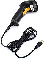 WoneNice USB Laser Barcode Scanner - Wired Plug & Play 1D Handheld Reader for Retail, POS, Warehouse - Black