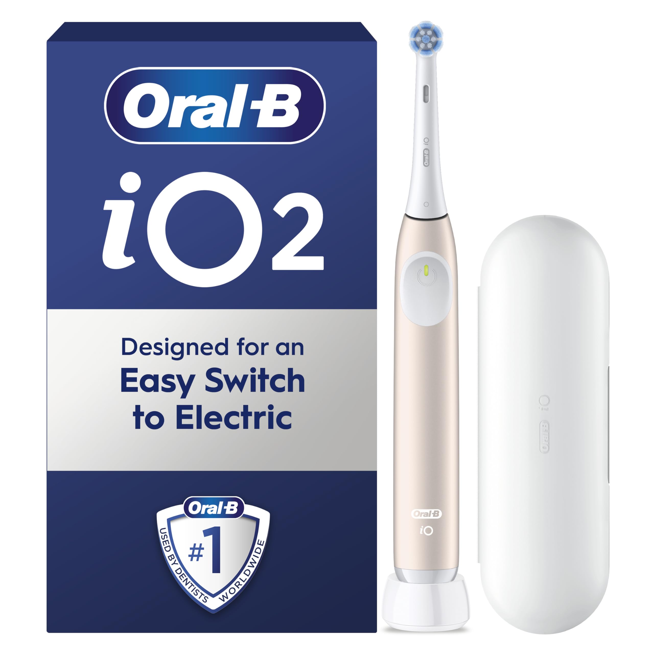 Oral-B iO2 Electric Toothbrush with Travel Case - With Toothpaste - Toothbrush + 2 Toothbrush Heads