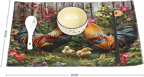 Miniatura 2 de Juego de 6 manteles individuales resistentes y lavables para decoración de mesa de cena y fiesta