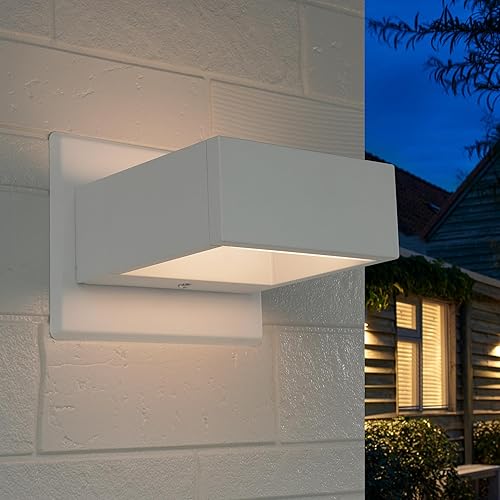 Miniatura 1 de Lustrlach Luces de pared al aire libre arriba y abajo, lámpara LED blanca para porche, 7.5 W, lámpara de montaje en pared de aluminio para casa,