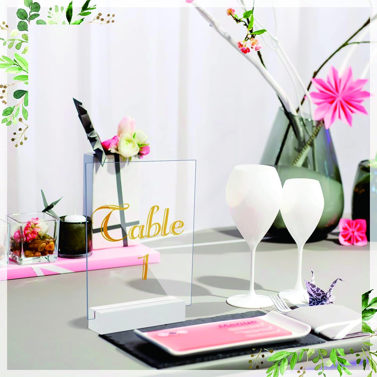 Lot De 12 Porte-Cartes En Bois Blanc - Supports Photos, Menus, Cartes Postales Et Cartes De Visite Pour Mariage, Café Et Maison