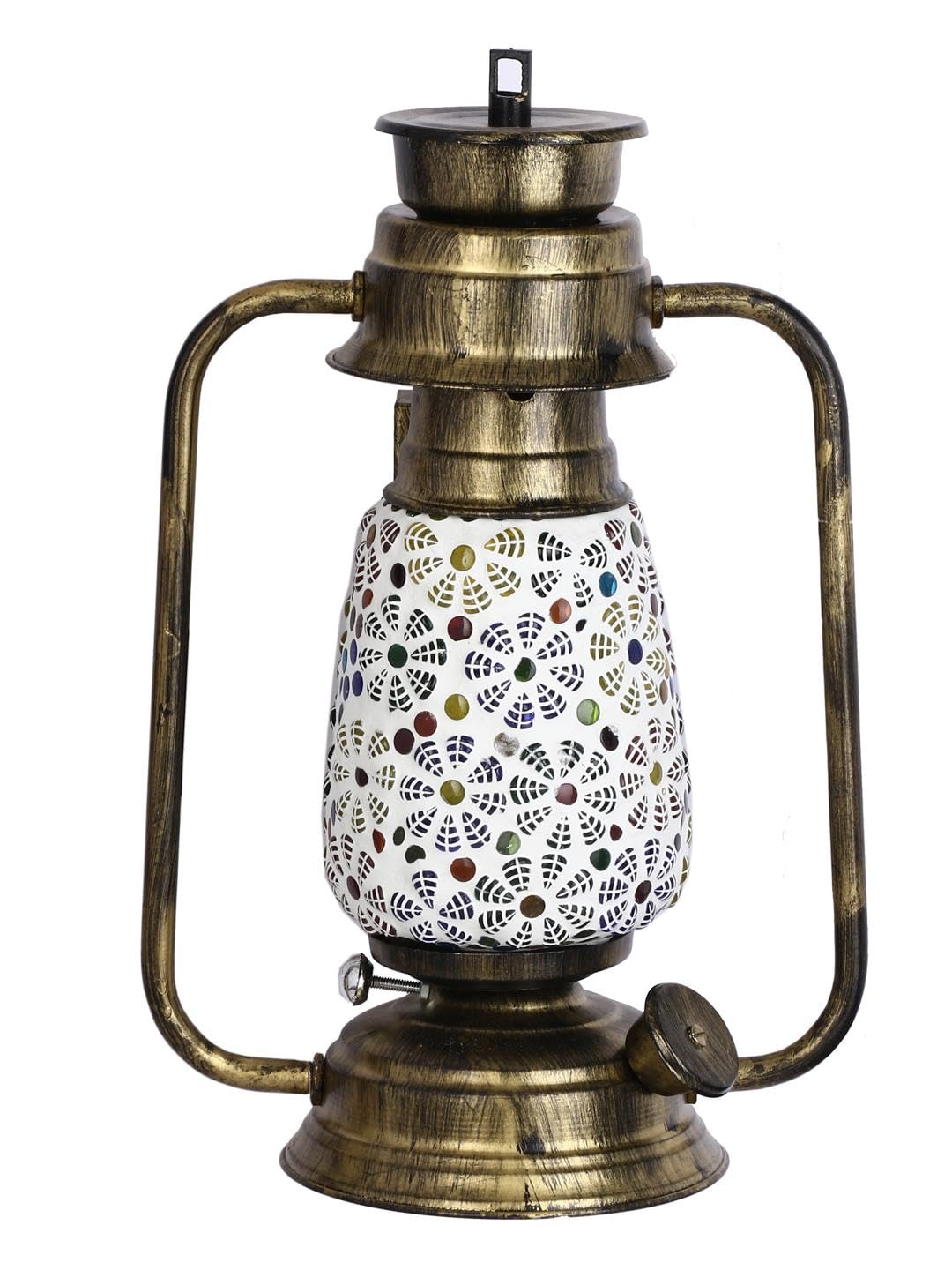 AFAST Antique Wall Mount Lantern Lamp Light with Glass Hand Decorated with Colorful Articles for Special Lighting Effects A5-image-39