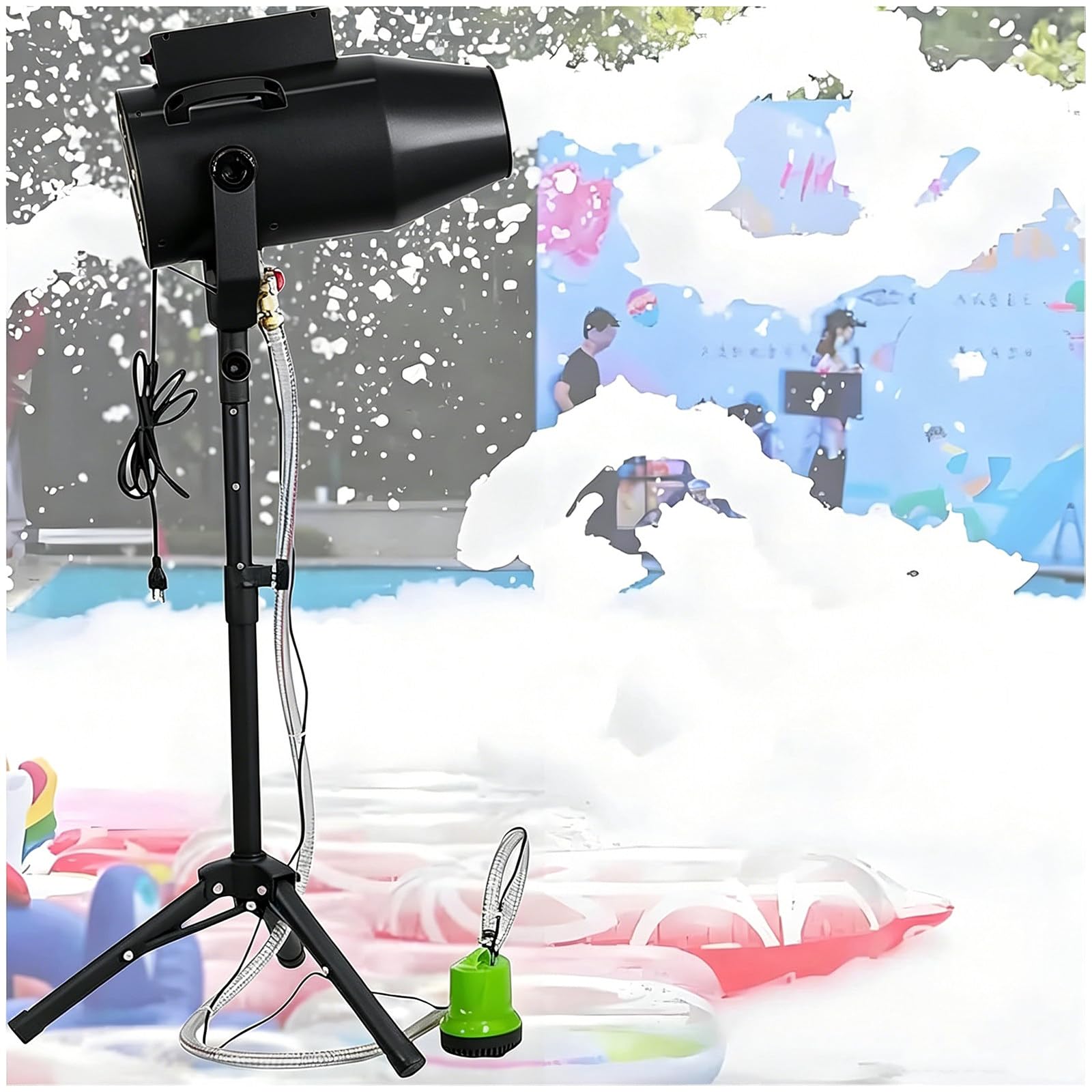 Eastnmythet Foam Machine for Party, Outdoor Pool Foam Cannon for Stage, 1000W Bubble Machine for Birthdays Hoilday Celebrations Black