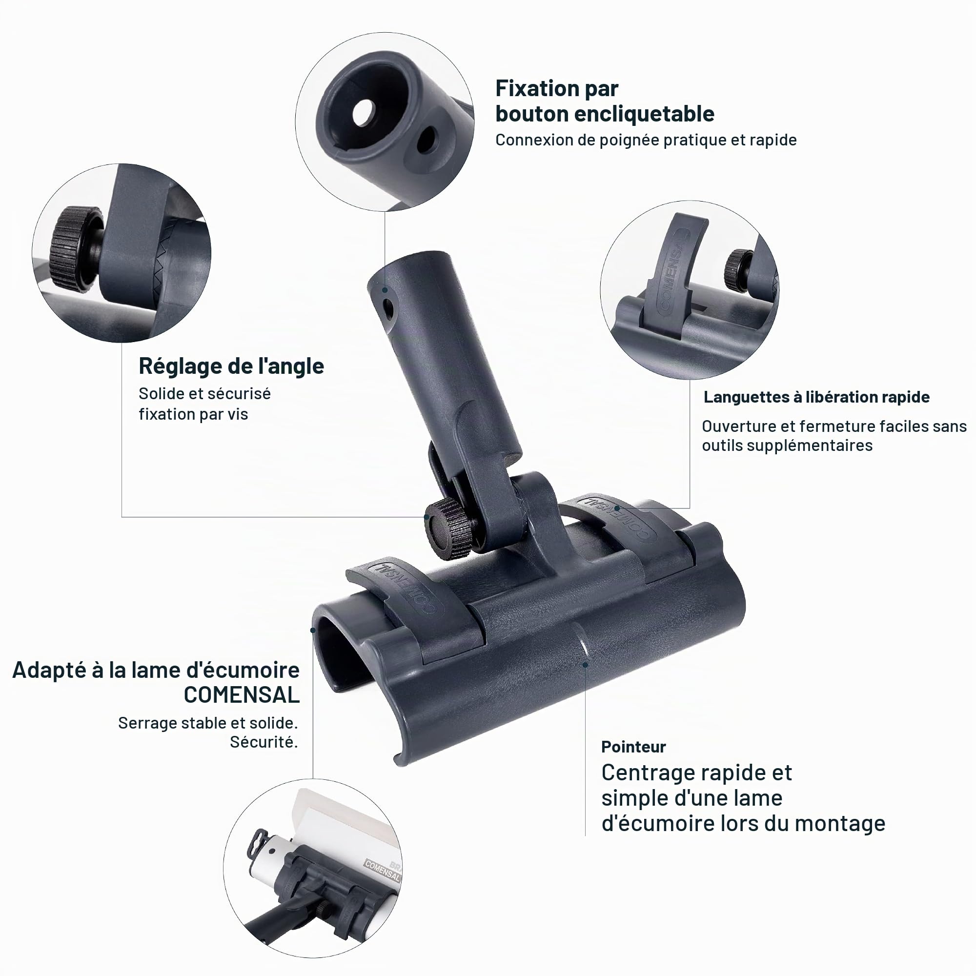 COMENSAL® Adaptateur pour Spatule - Manche Perche Télescopique - Couteau à Enduire - Made in EU