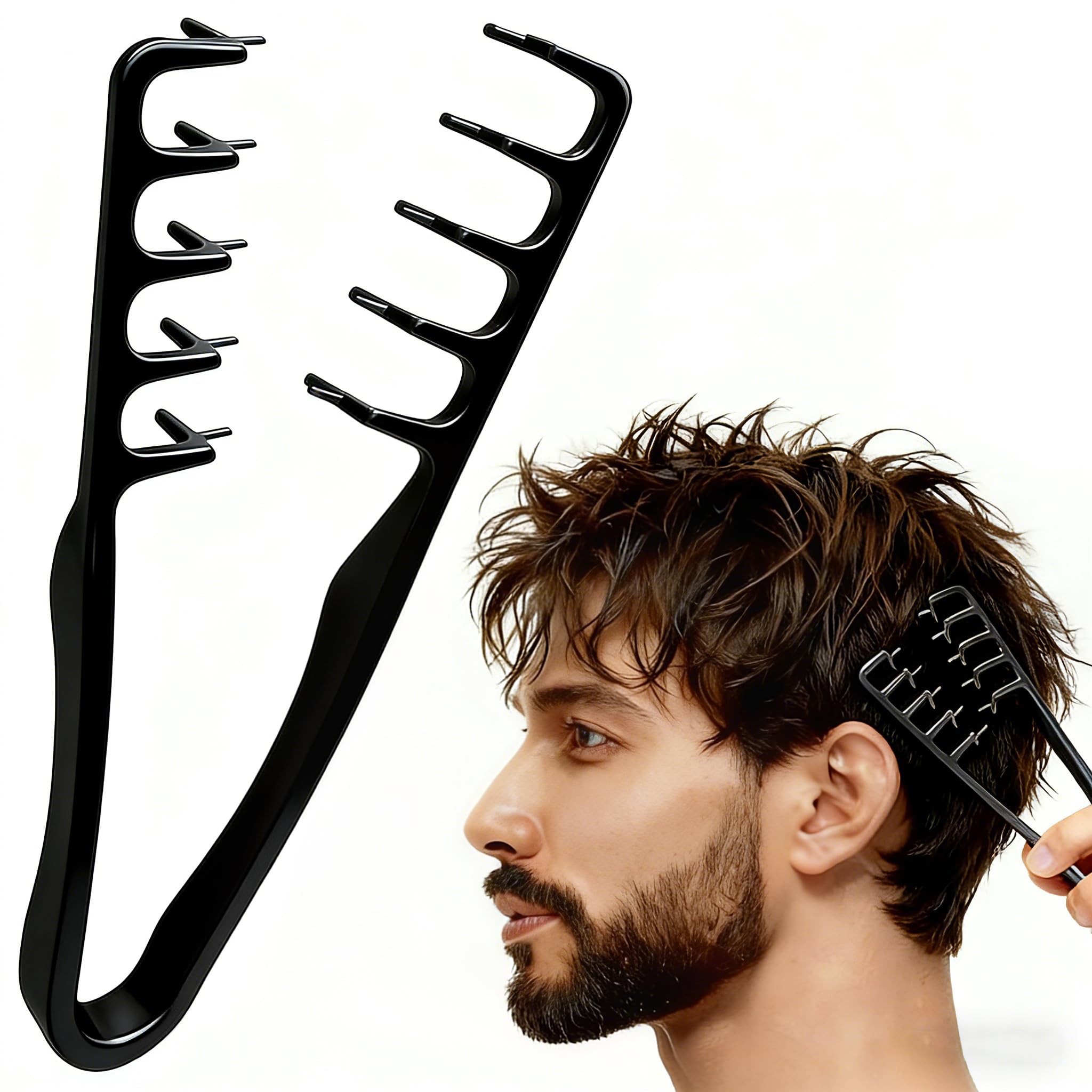 STRUKTURPASTE Lockenkamm Textur Kamm,Haarzange Texturkamm Texture Comb Styling Kamm Roots Volume Tool für Die Haarwurzeln Mit Ponyansatz Pflegen,Lifting Haarwurzeln Haarbürste für Männer und Frauen