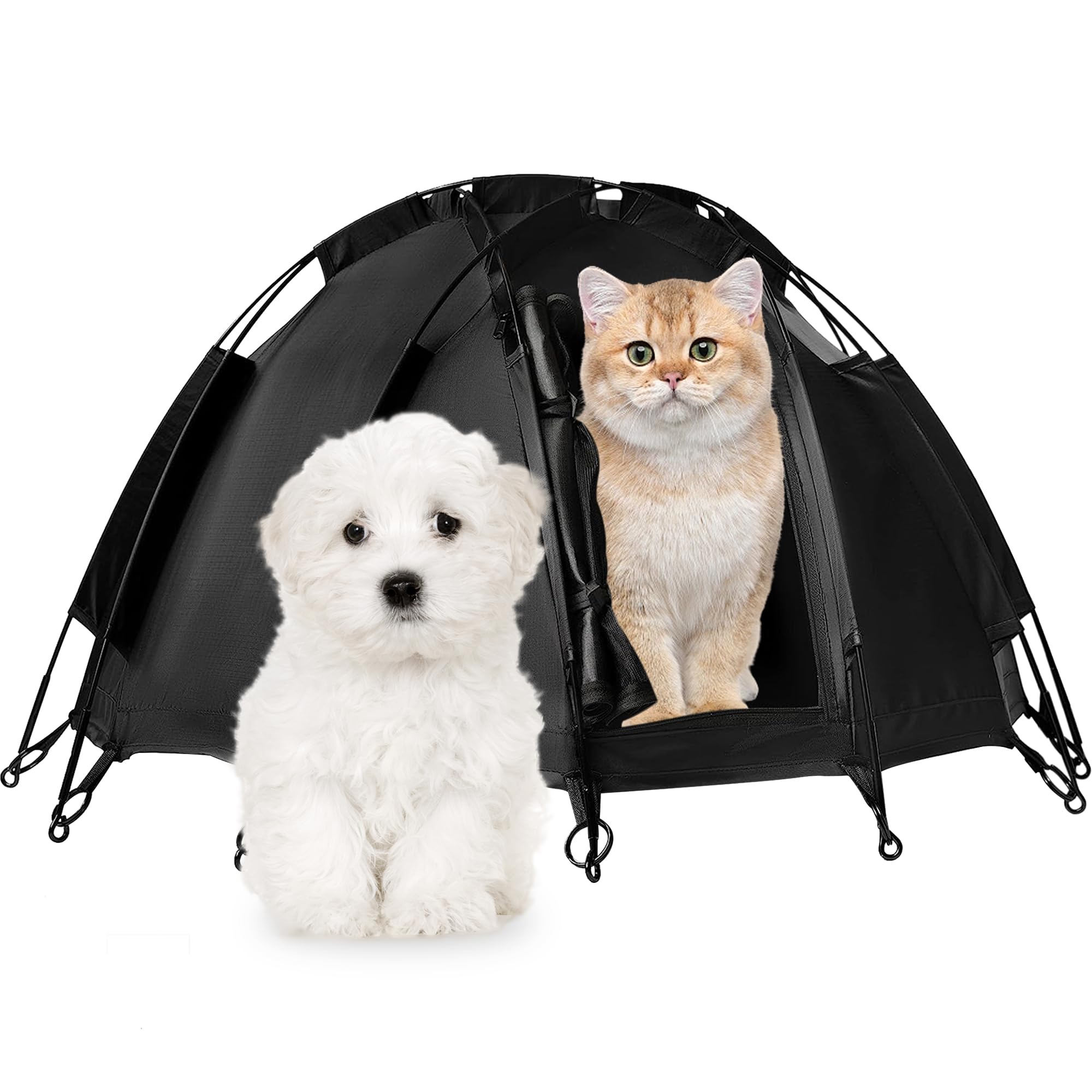 Pet Tent, Pop Up Pet Tent, Portable Collapsible Pet House with Waterproof Mat and Carry Bag, Indoor and Outdoor Tent for Small Dogs and Cats?27.5 * 17.5 Inches?Black?
