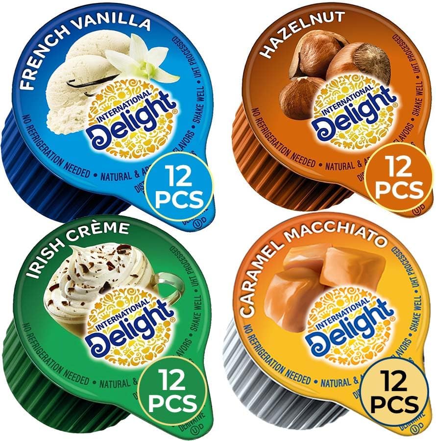 4 Flavors Assortment Single Serve Coffee Cream Creamer Set