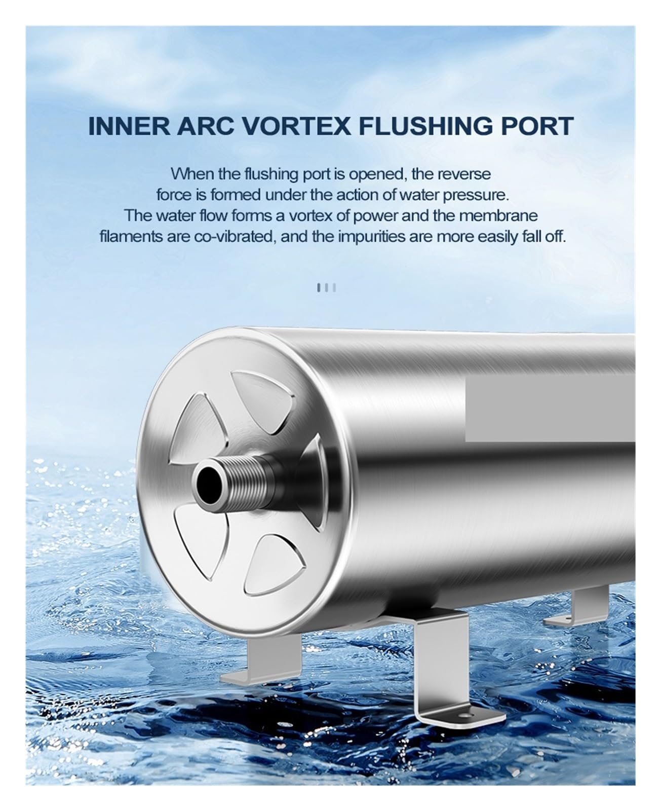 Purificador de agua Filtro de agua de acero inoxidable 304, purificador de ultrafiltración PVDF 3000L comercial hogar cocina bebida recto filtros UF Con experiencia y eficiencia superior