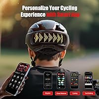 Vista 3 de Bike Helmet, Bicycle Helmets with Light, 360° High Visibility LED Display, Lightweight Adjustable Mountain Bike Helmet with Turn Signals, Smart APP