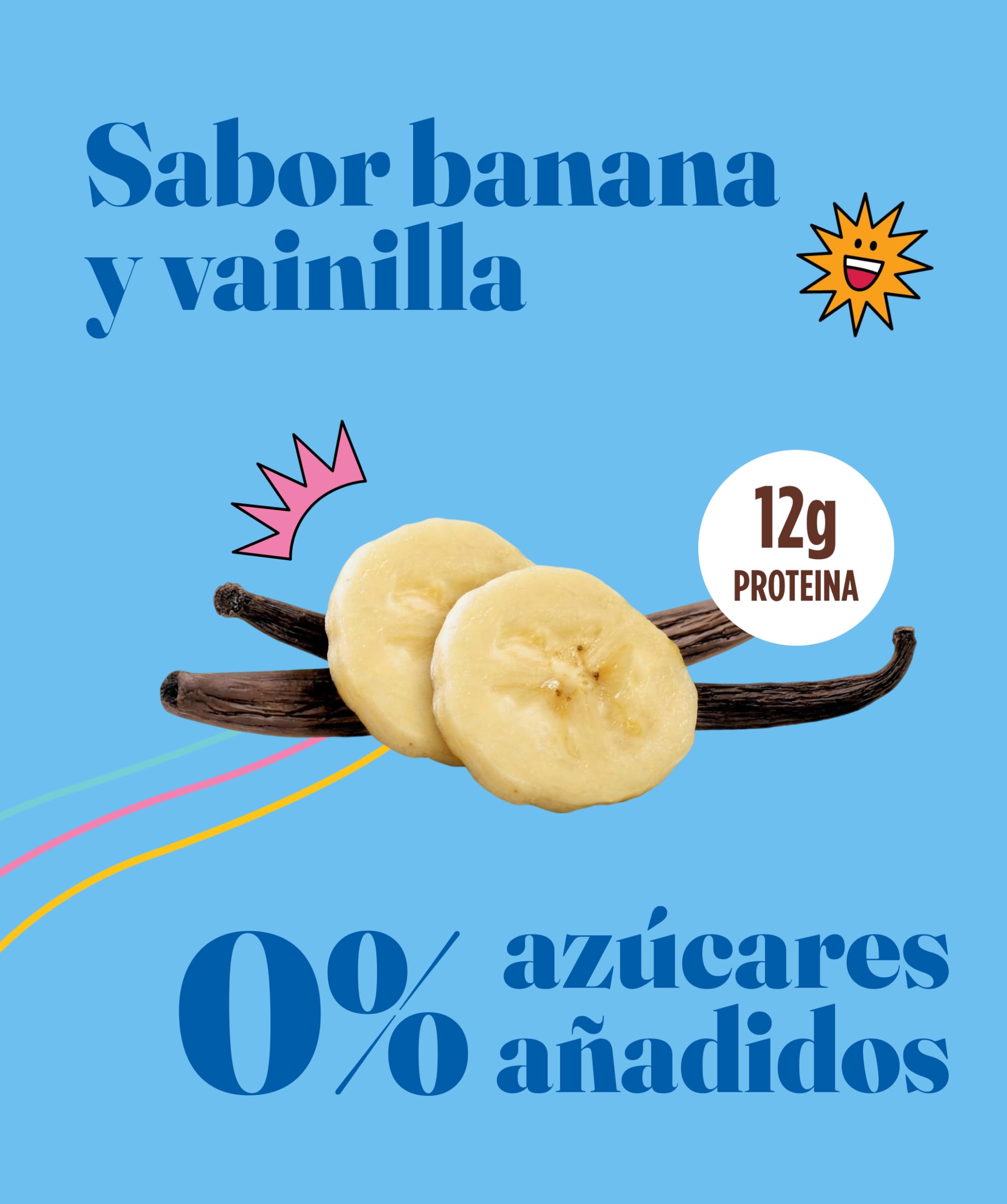Corny Big Protein Barritas Plátano y Vainilla, 12 g Proteína, 24x50 g | Sin Azúcar Añadido, Formato Extra Grande, Ayuda a la Recuperación Muscular, Snack Fitness para Deporte y Gimnasio
