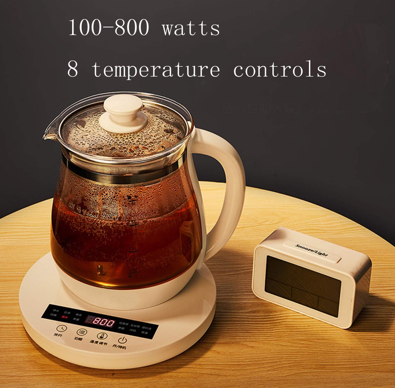 Glazen waterkoker Waterkoker 1.8L Grote capaciteit Glazen gezondheidspot Volautomatische verdikte glazen elektrische theepot Temperatuurregeling Waterkoker Multifunctionele theemaker
