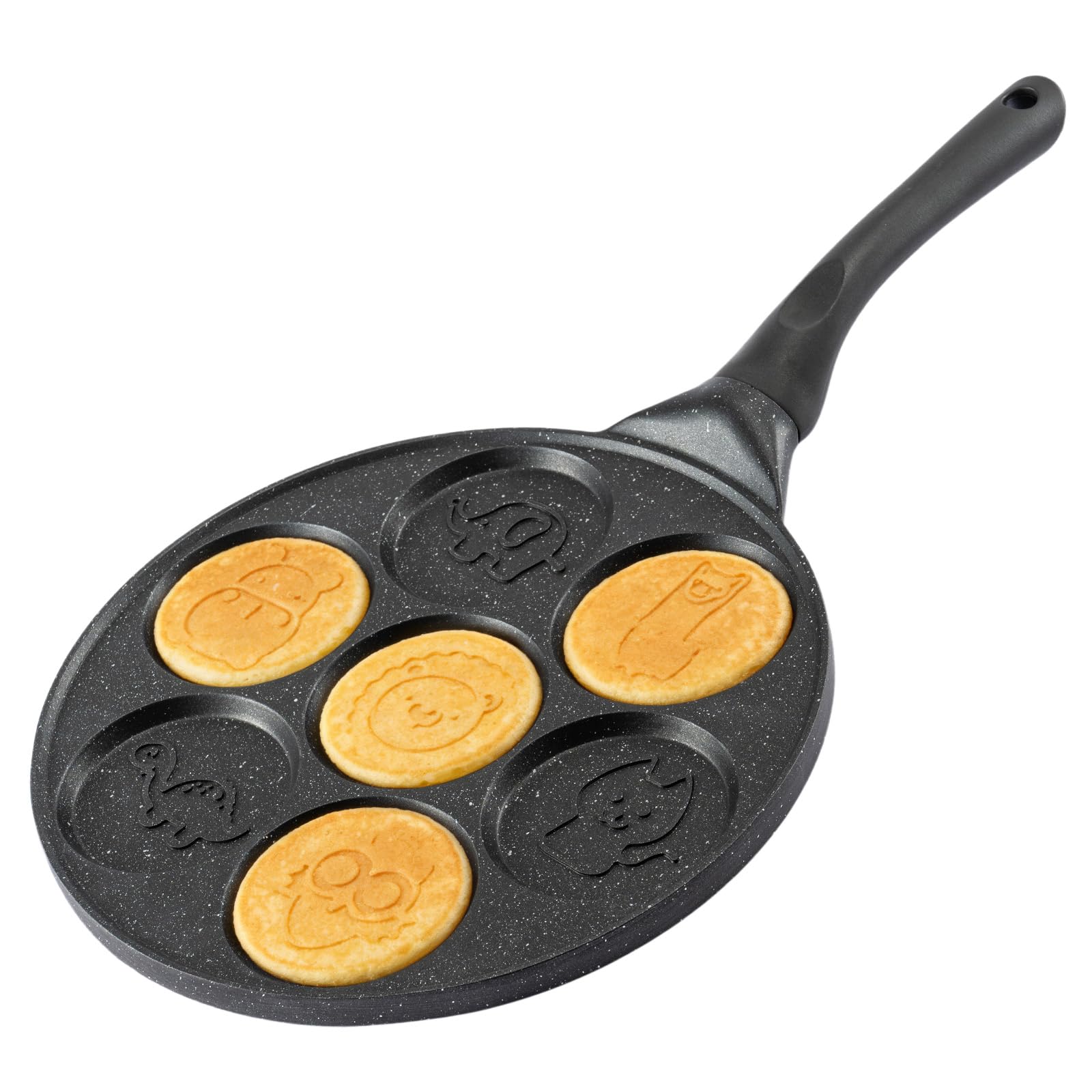 SUNNYNEST Mini Animal Pancake Maker – 7 Fun Zoo-Shaped Flapjack Molds Including Elephant, Giraffe & More – Nonstick Breakfast Griddle for Kids & Family, Easy Clean-Up, Creative Morning Fun