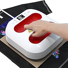 Presse à Chaud Textile 22.8cmx22.8cm/9"x9" Portable LED Presse Chauffante avec Minuterie, Chauffage Rapide&Arrêt Automatique DIY Heat Press Machine pour T-Shirts, Sacs Transfert de Chaleur