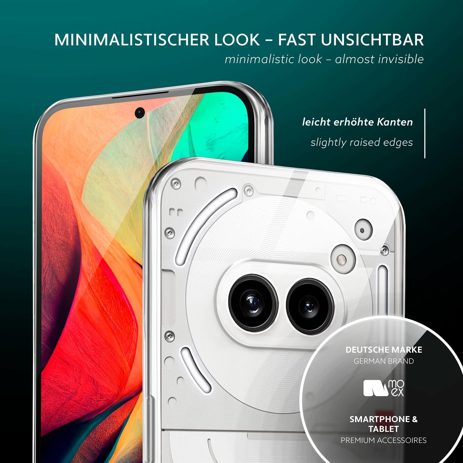 Custodia Moex Aero Trasparente Per Nothing Phone (2) - Silicone Anti-giallo, Ultra Sottile, Antiscivolo