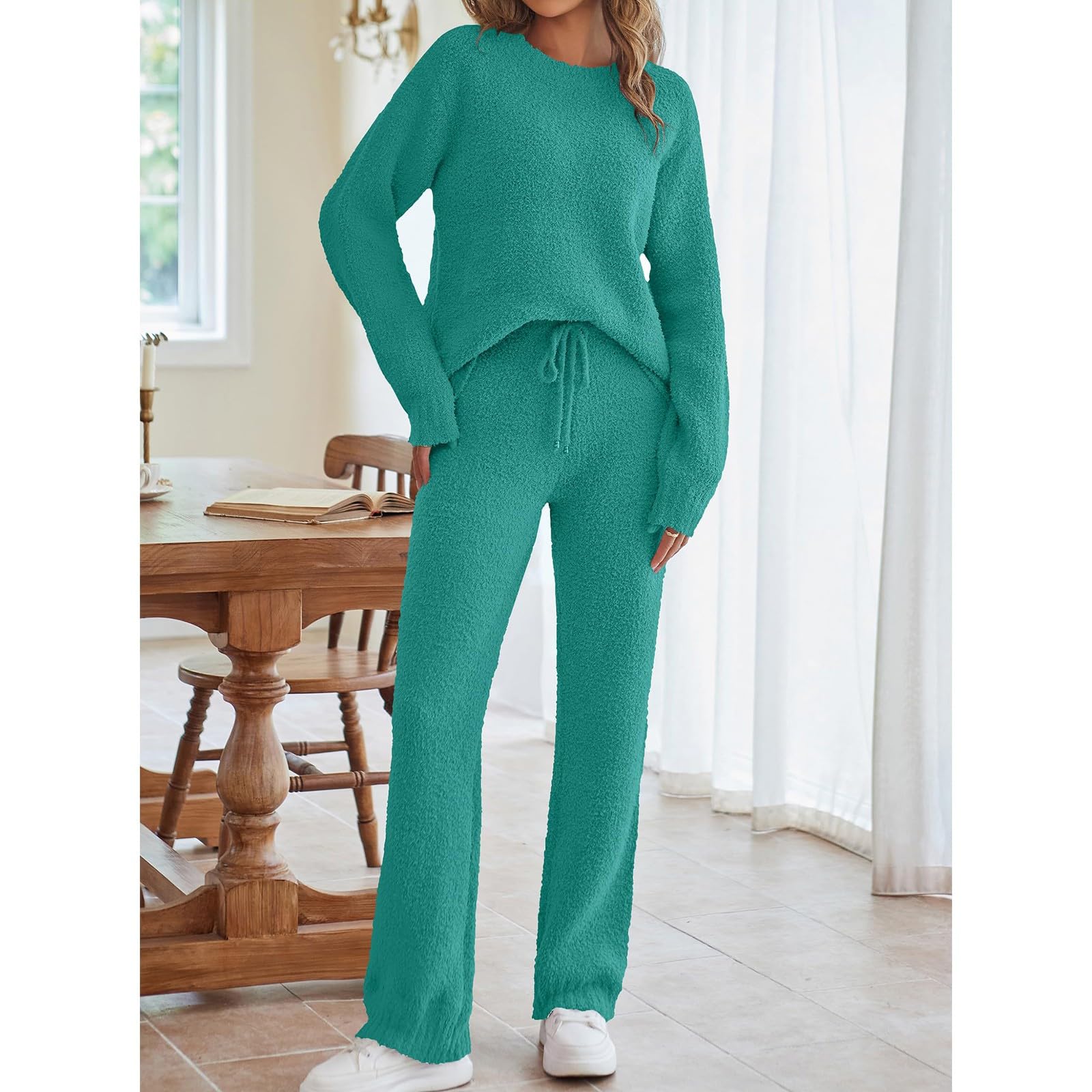Pijamas para mujer, invierno, cálido, conjunto de pijama de invierno, elegante, de terciopelo para mujer, pijama suave y cómodo, ropa de hogar y casual, ropa de alta capacidad de absorción, ropa de