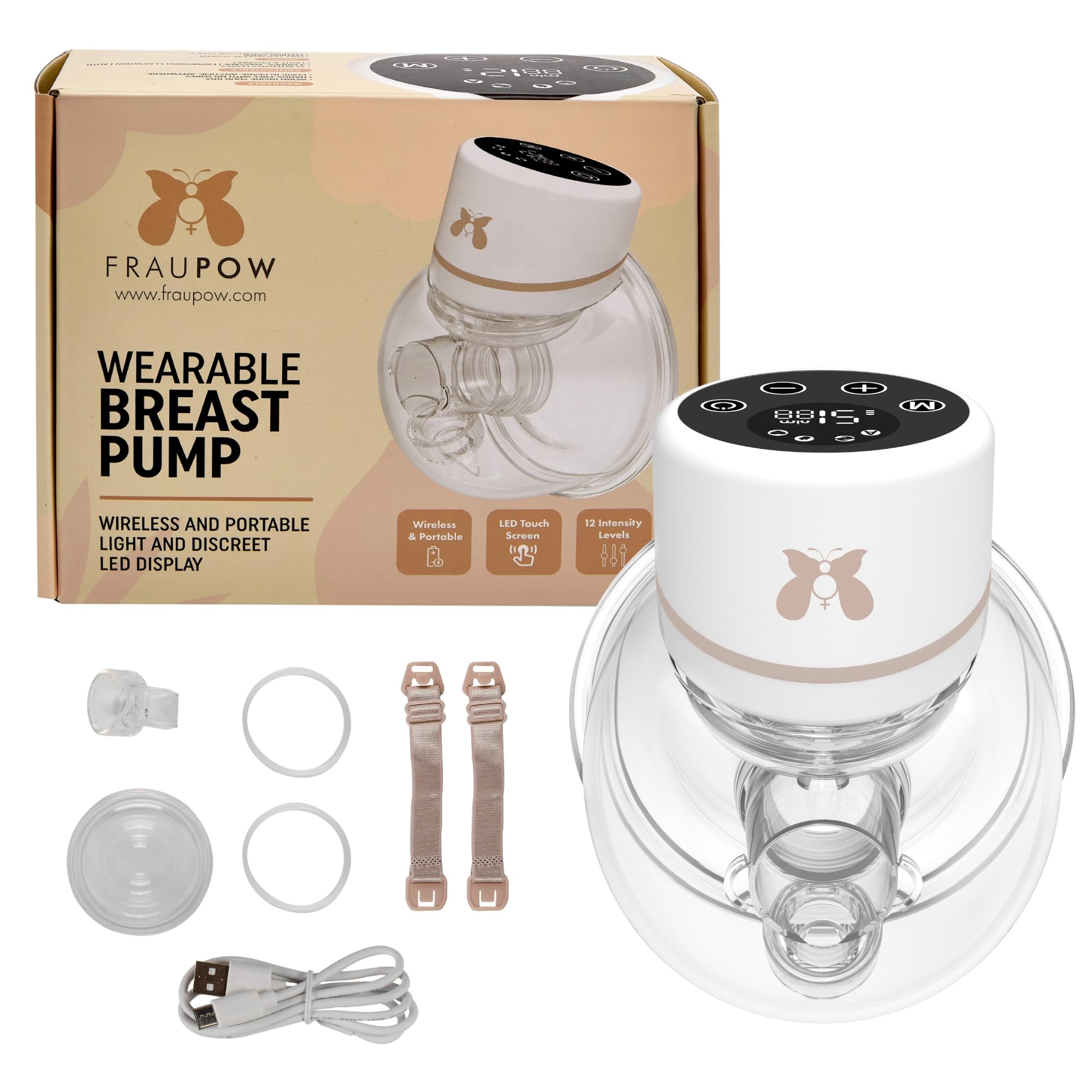 Tiralatte Elettrico Indossabile – 4 Modalità E 12 Livelli – Silenzioso, 180 Ml, 24 Mm – Mani Libere