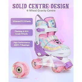 Gonex Roller Skates for Girls Kids Boys Women with All Light Up WheelsAdjustable Rollerskates for Beginners Toddler Youth, Gift for Indoor Outdoor
