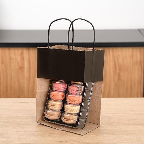 Miniatura 9 de Saving Nature - Bolsa pequeña de papel negro, con asas, 6 x 3 14 x 8 14 pulgadas, caja de 100 unidades