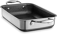 HexClad Hybrid 10x7 Inch Nonstick Roasting Pan - Oven Safe to 900°F, Dishwasher Safe, All Cooktops Compatible