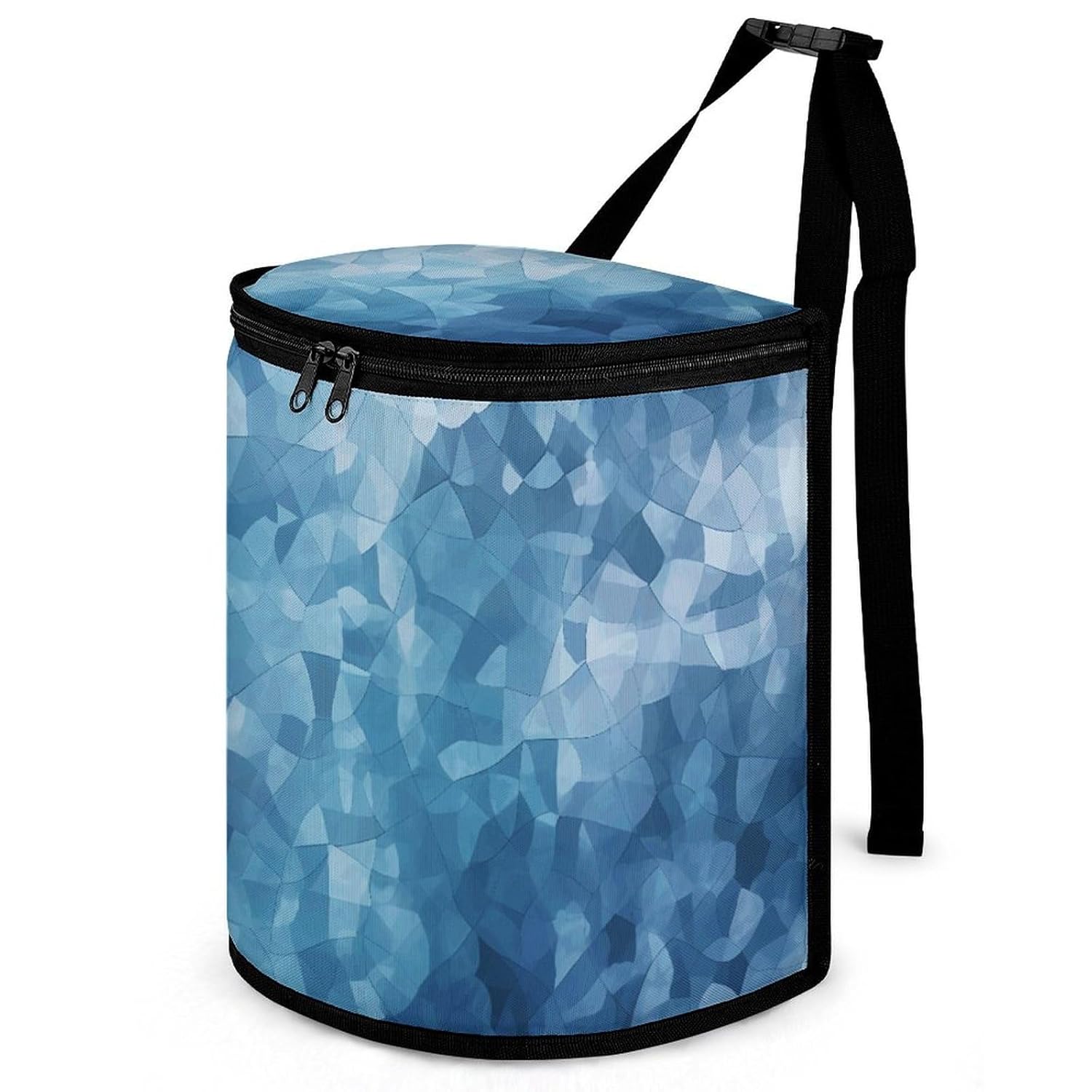 Hanging Car Trash Bag Abstract Color Blue Printed Car Garbage Storage Bag Leakproof Car Trash Can Portable Garbage Storage Bags