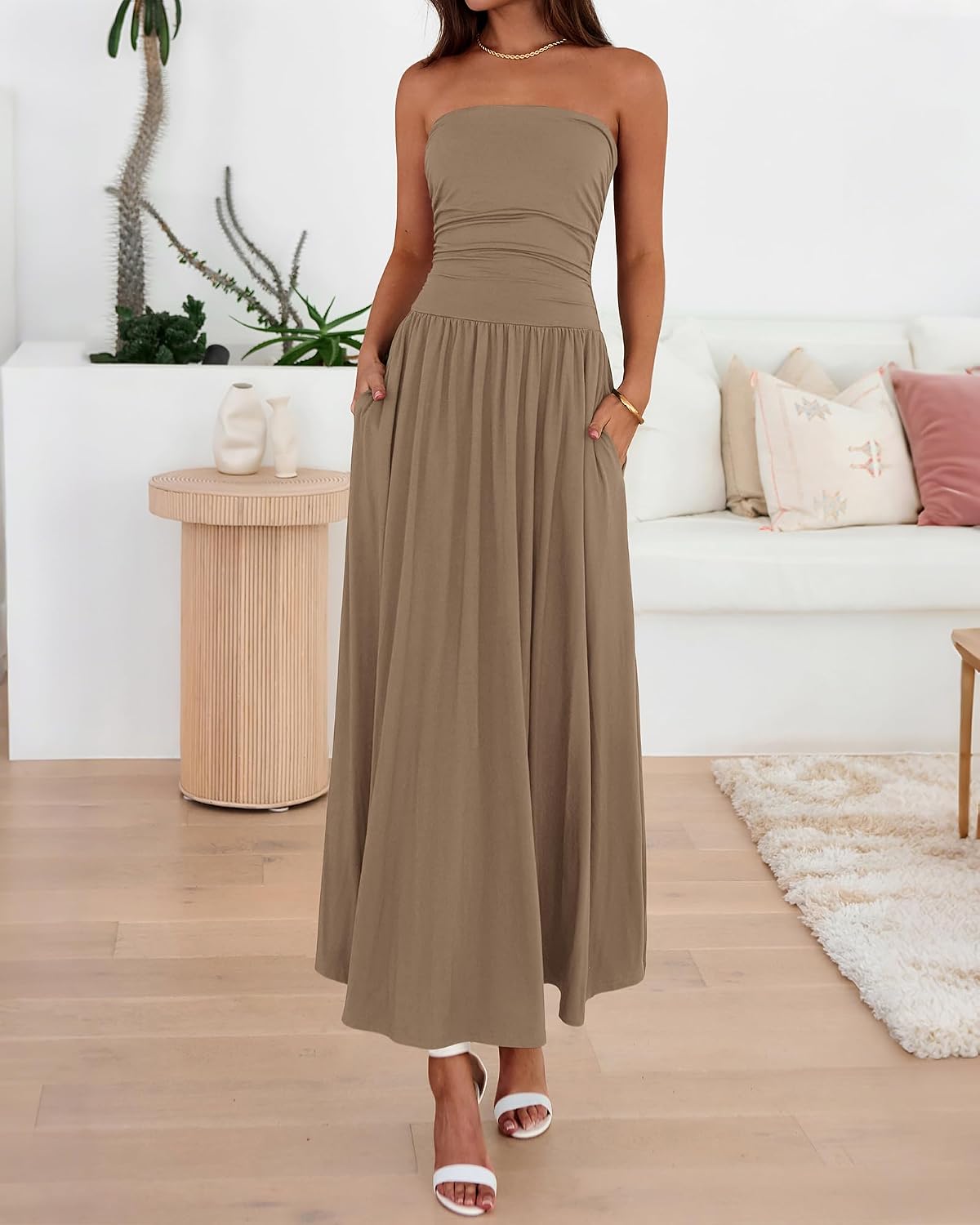  Summer Maxi Dresses for Women Strapless Tube Top Dress thumbnail