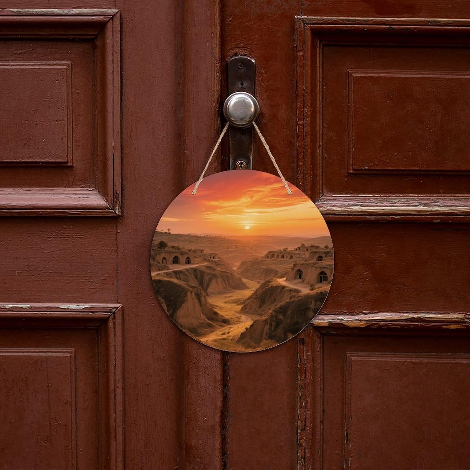 Sunset on The Northwest Loess Painting Wood Painting