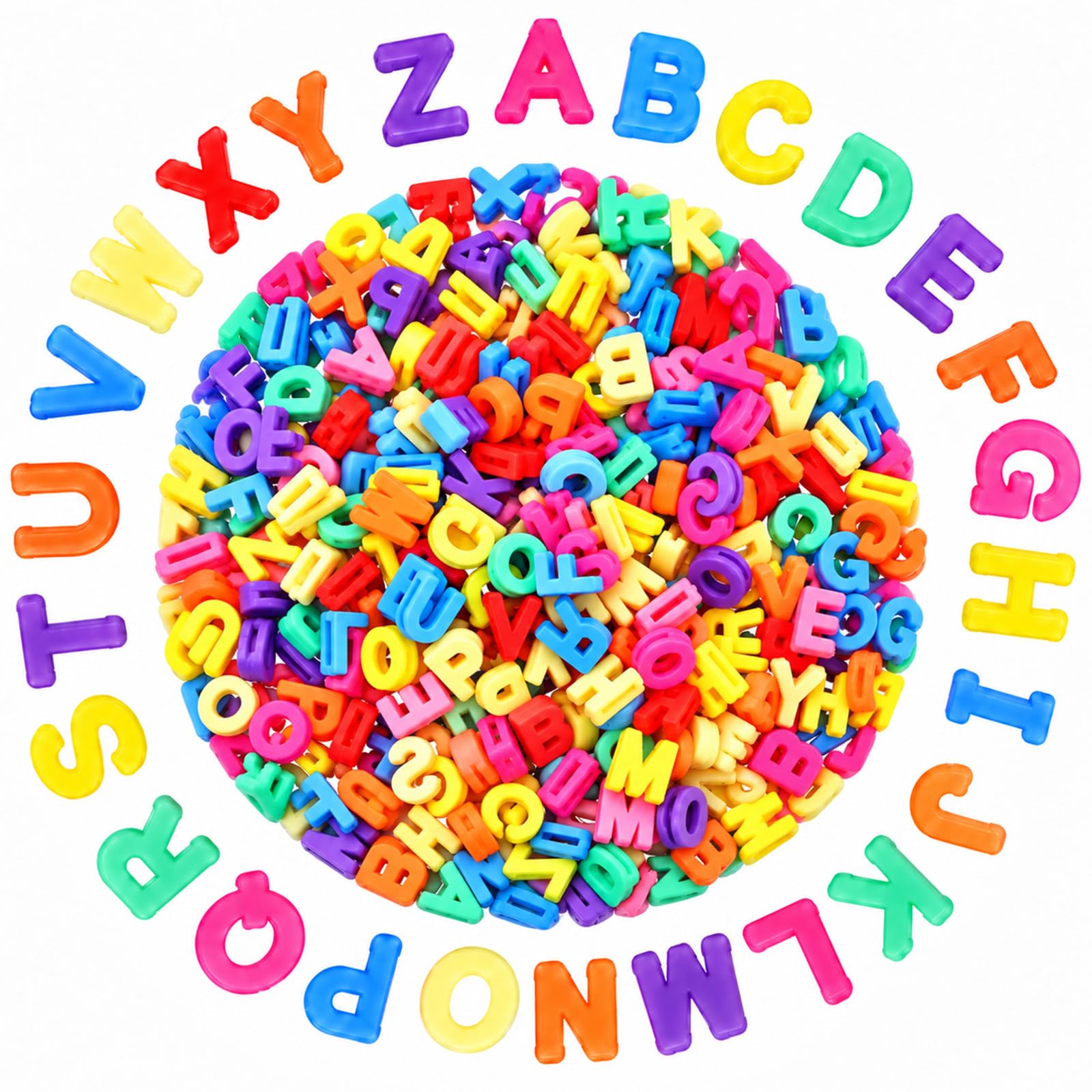 Matwsec 300 PCS Alphabet Beads Large 3D Chunky Letter Beads Bracelets DIY
