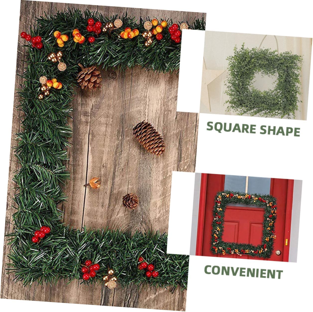Cabilock 3Pcs Square Shaped Wreath Frame Metal Wreath Rack for DIY Crafts Home Decorations and Floral Arrangements for Creating Beautiful Wall Art