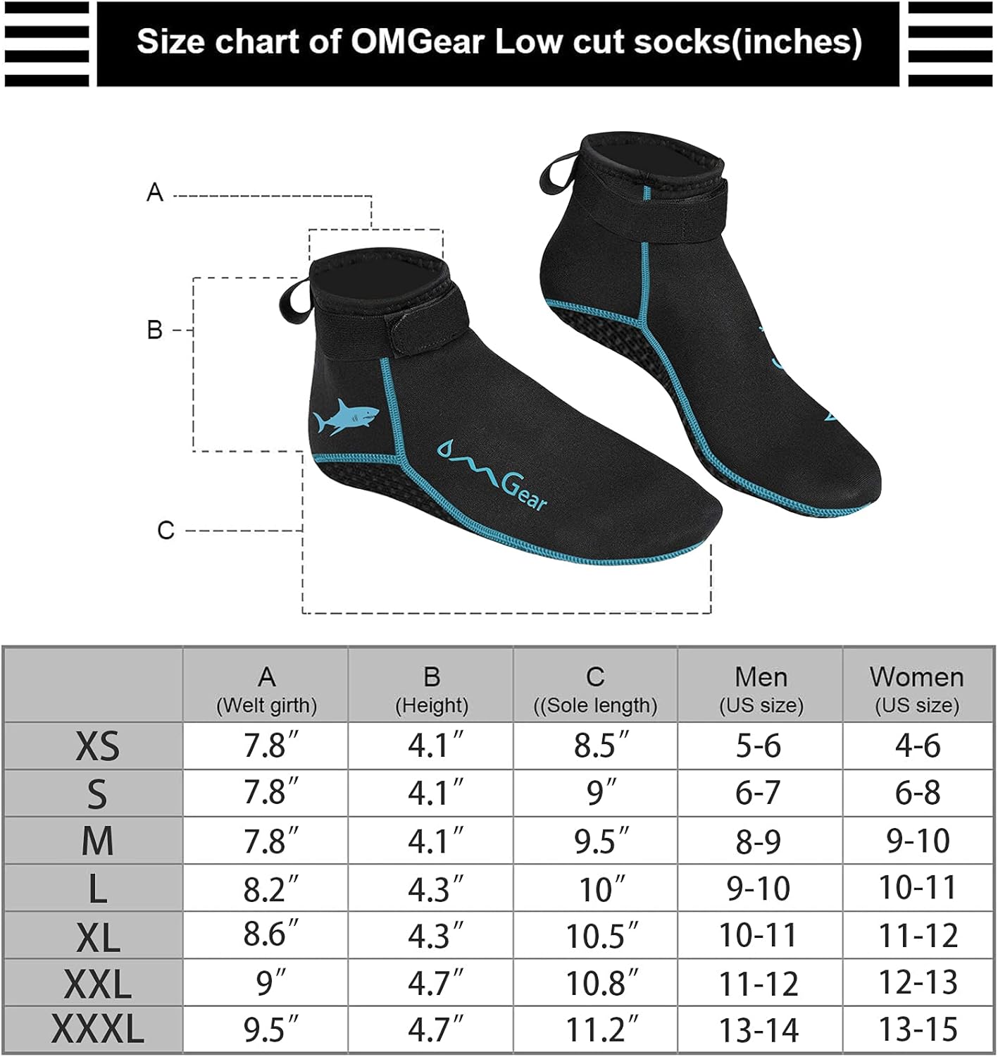Water Socks Neoprene Socks Beach Booties Shoes 3mm Glued Blind Stitched Anti-Slip Wetsuit Boots Fin Swim Socks for Water Sports Outdoor Activities : Sports & Outdoors