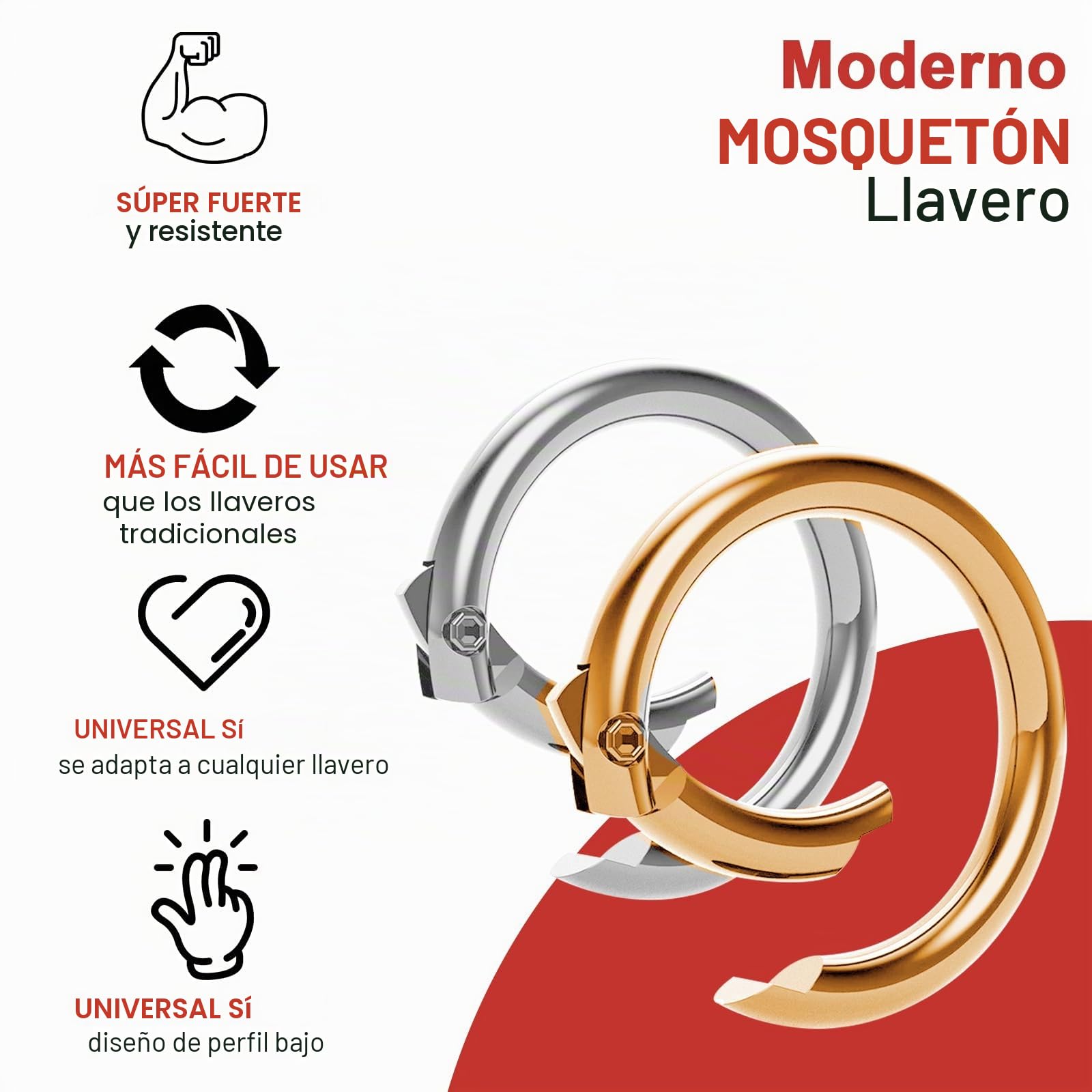 32 mosquetones redondos de 28 mm para bolsos, gancho, hebilla llavero, mochilas, carteras, equipaje, correas, manualidades (plateado y dorado)