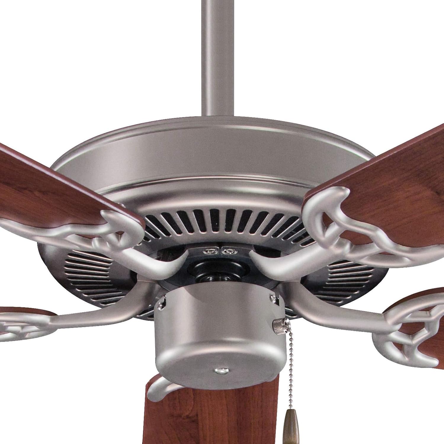 Bеѕt Dеаl 🛒 Minka-Aire F547-BS/DW Contractor 52 Inch Pull Chain Ceiling Fan in Brushed Steel Finish with Dark Walnut Blades