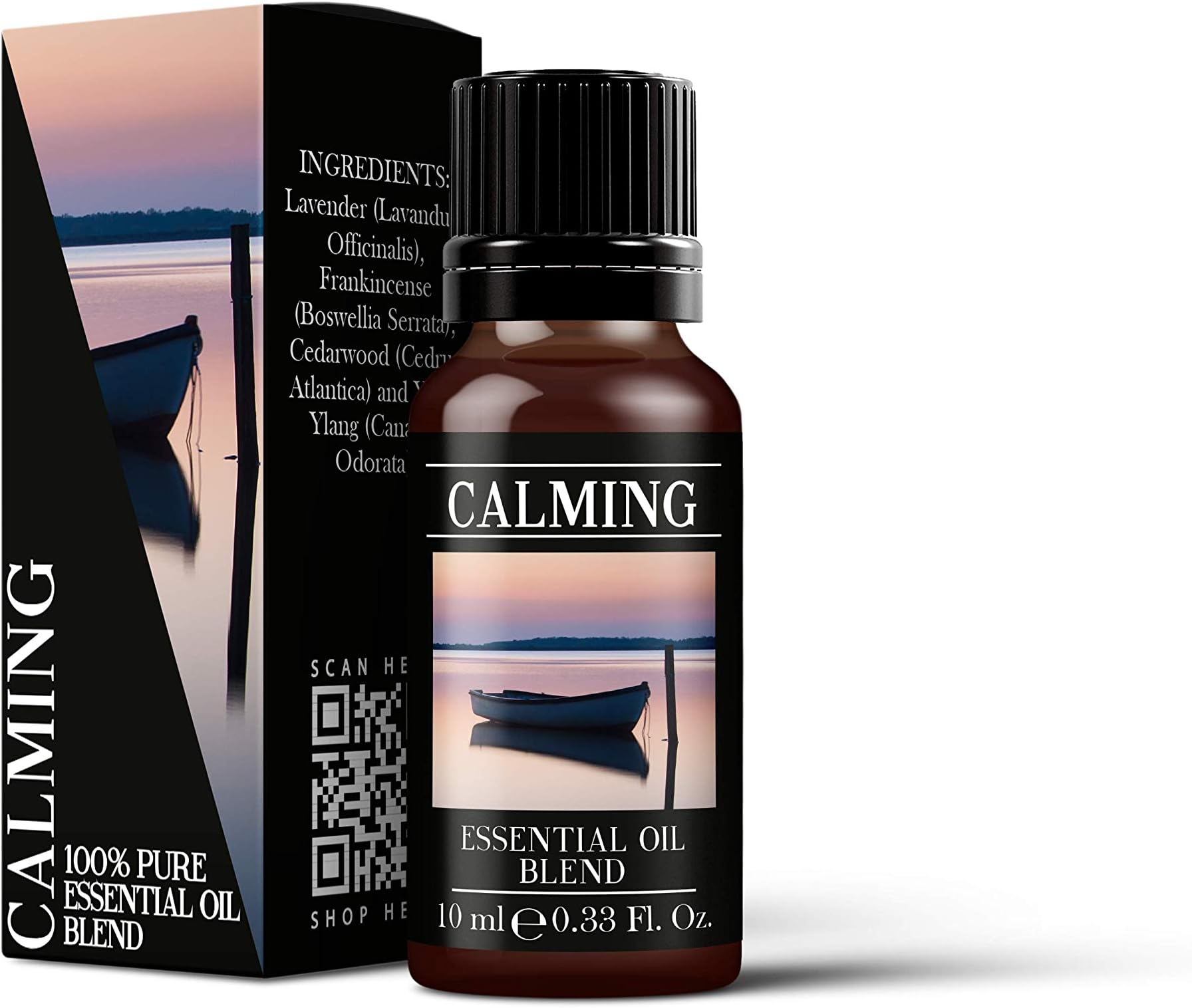 Mystix London | Calming Essential Oil Blend 10ml | Cedarwood | Frankincense | Lavender | Ylang Ylang | Relaxing Aromatherapy Oil | Natural Fragrance | for Diffusers & Massage | Vegan, GMO Free