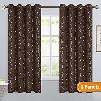 Vista 389 de BGment Room Darkening Curtains 95 Inches Long, Grommet Thermal Insulated Blackout Curtains with Wave Line and Dots Printed for Bedroom, 2 Panels