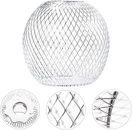 Miniatura 5 de OFFSCH 1 pantalla de metal de ratán, pantalla de lámpara vintage, lámpara colgante de ratán, bombillas vintage, globo negro, pantalla de repuesto